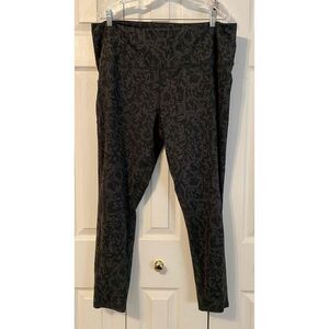 Vera Bradley Black Gray Patterned Leggings With Pocket Womens Pants Size 3XL
